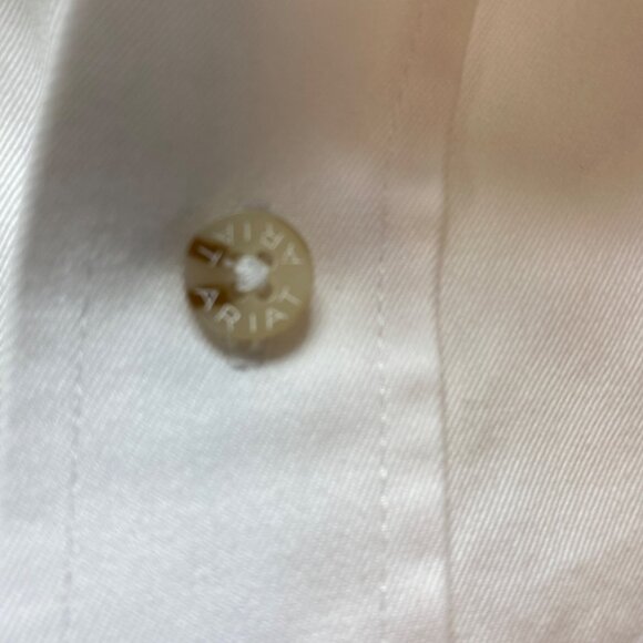 Ariat Mens Long Sleeve White Button-Up Western Shirt Brushpopper Work - Picture 4 of 15